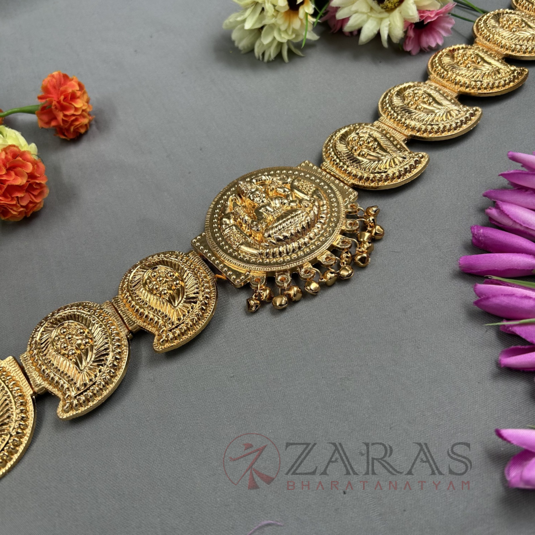 Bharatanatyam Dance Jewellery - Lakshmi & Manga Gold (Ottiyanam) image 2