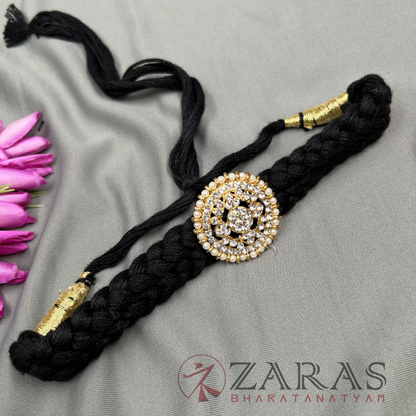 Bharatanatyam Dance Jewellery Necklace - Moon W Stone Black Thread Type image 1