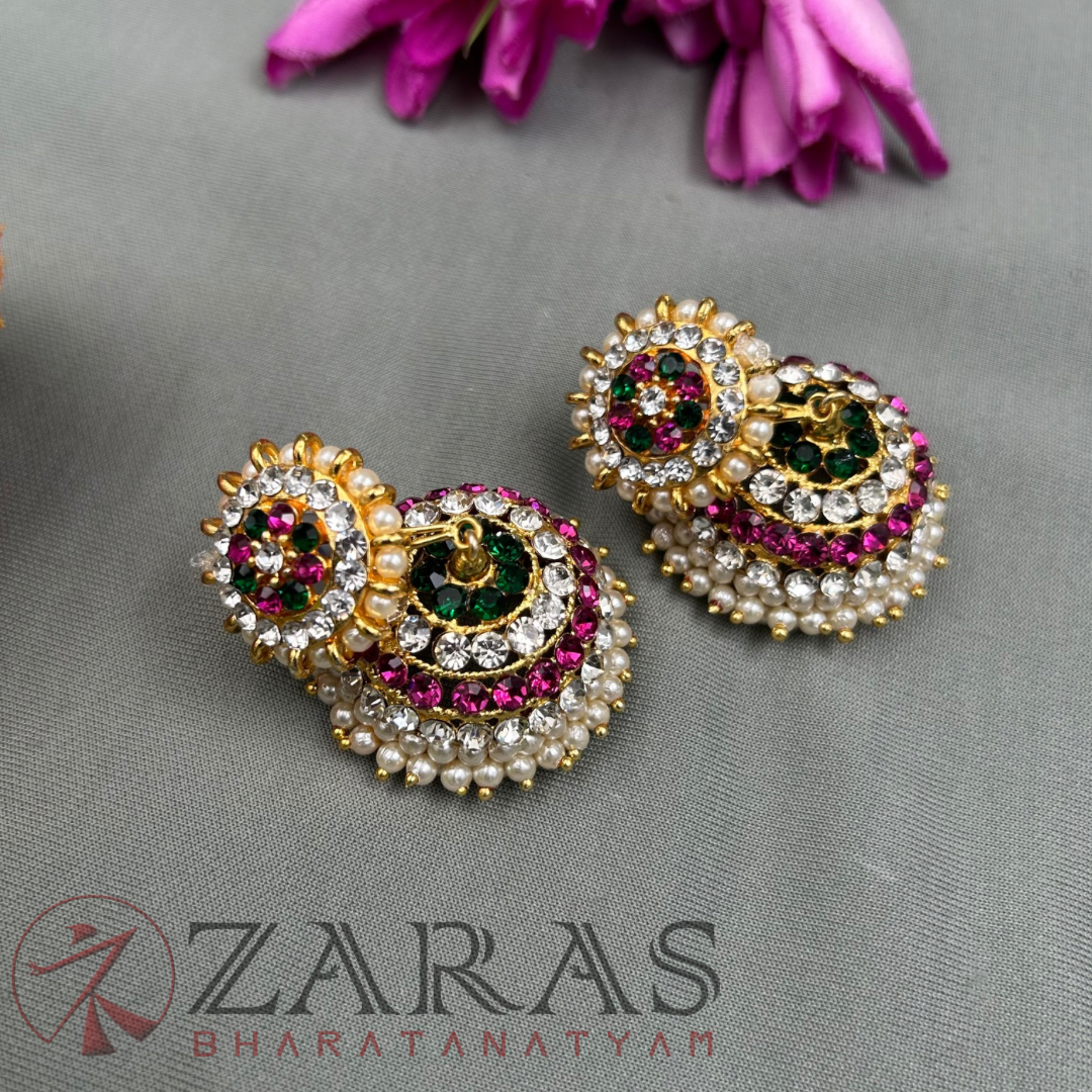 Bharatanatyam Dance Jewellery - 4 Line Jimiki PGW Stone image 1