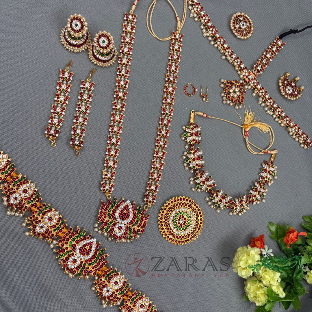 Bharatanatyam Dance Jewellery - Lotus Full Set RG Kemp image 3