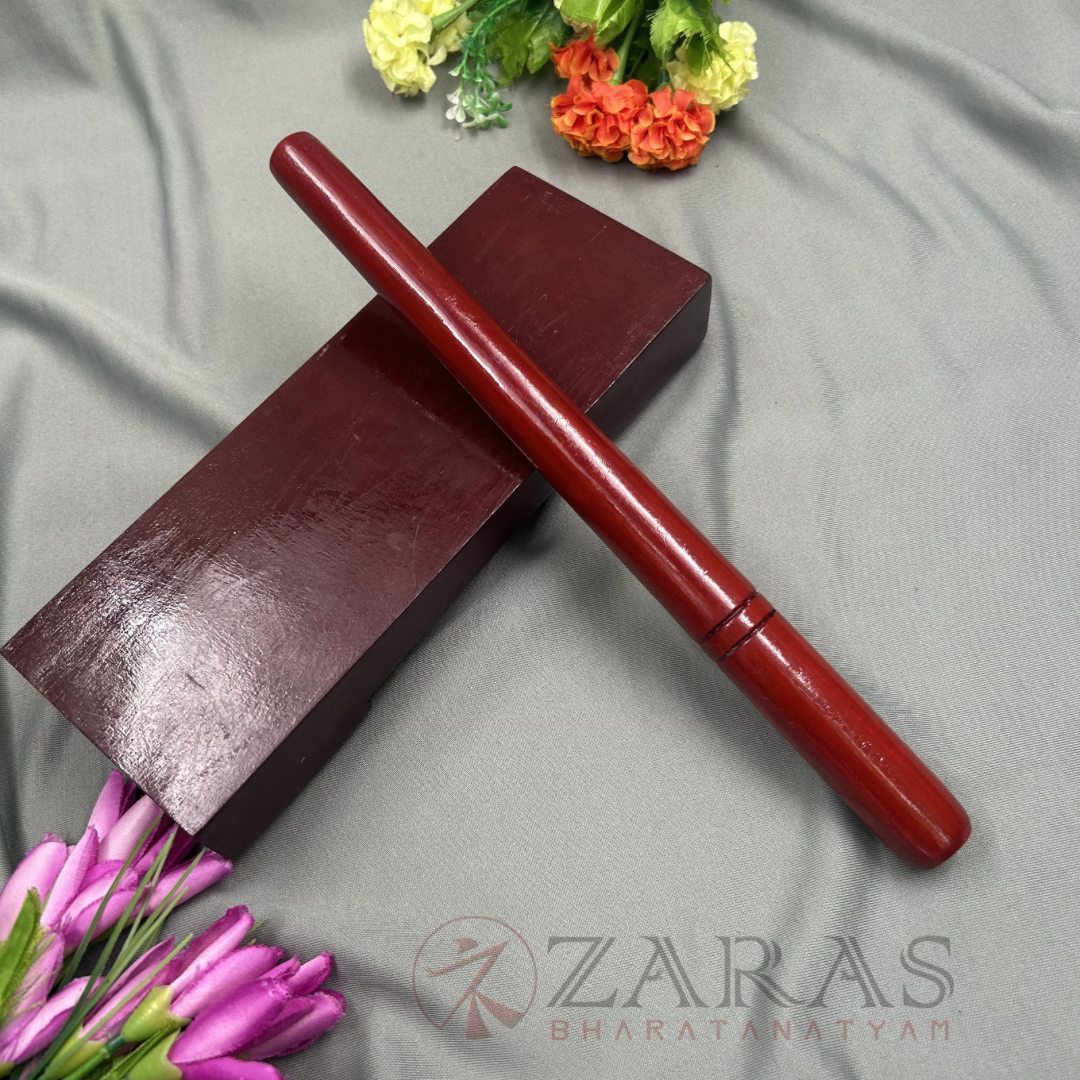 Bharatanatyam Dance Instruments - Thattu Manai Set / Thattu Kali POLISHED D Maroon image 2