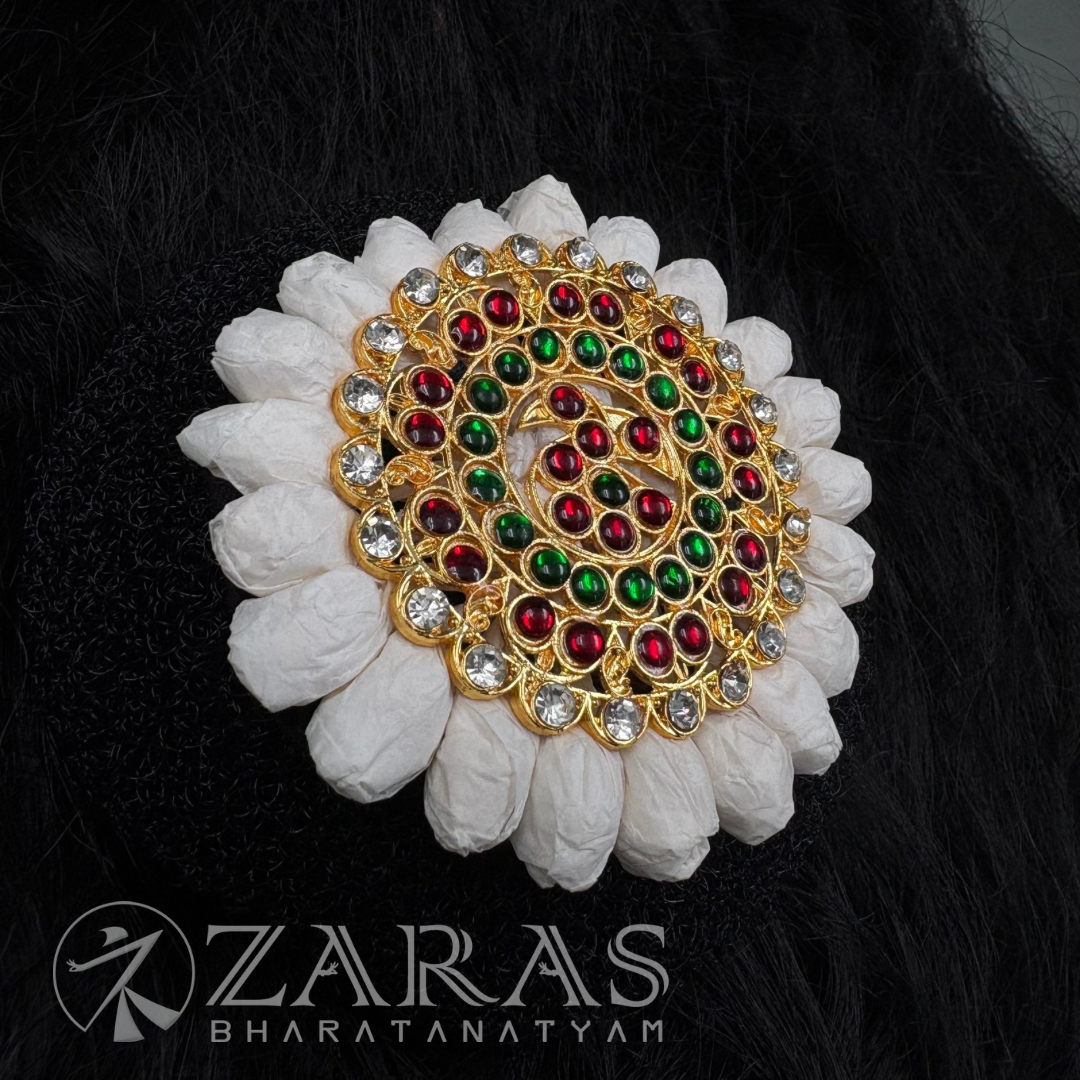 Bharatanatyam Dance Jewellery - Rakodi Peacock RG Kemp With Paper Ring image 1