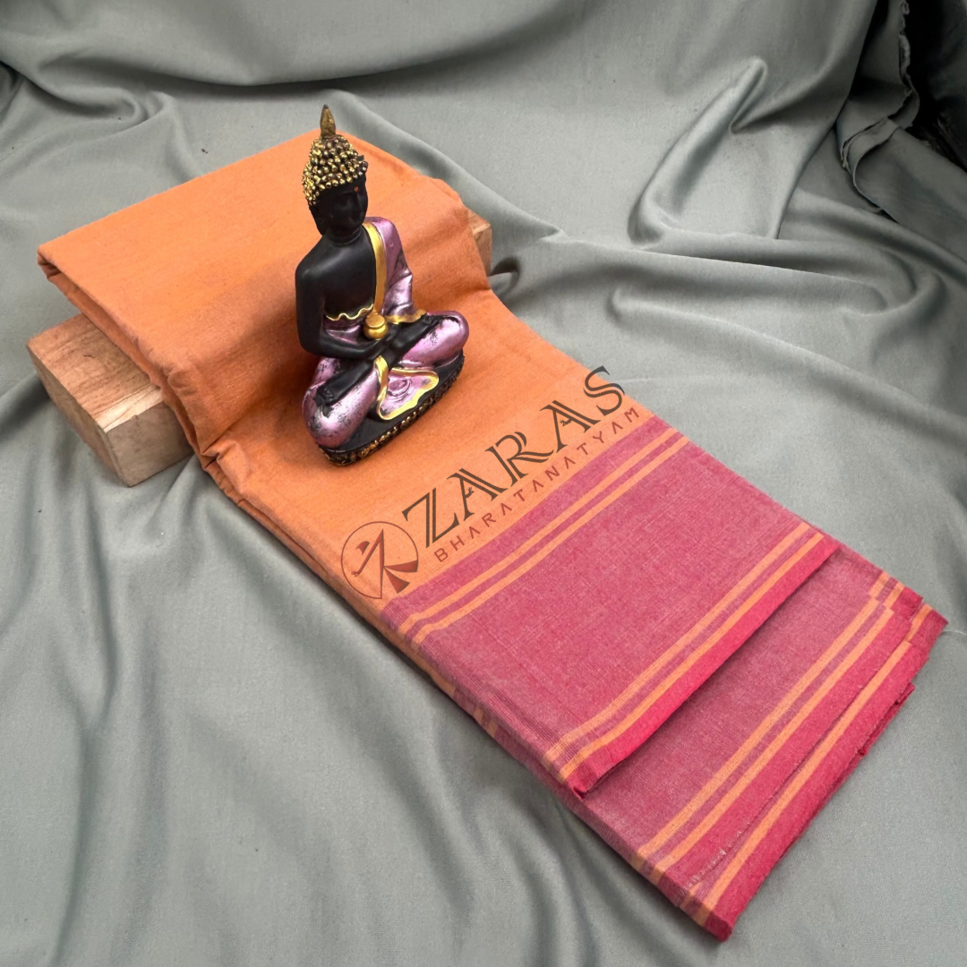 Bharatanatyam Dance Practice Saree - Sandal with Red Plain Border image 0