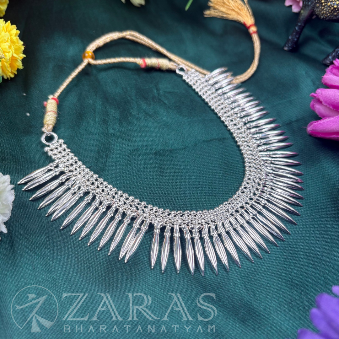 Bharatanatyam Dance Silver Jewellery - Kuchi Necklace PG Kemp Stone image 1