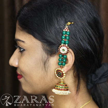 Bharatanatyam Dance Jewellery - Round & Green Bls Maatal RG Kemp CS image 1