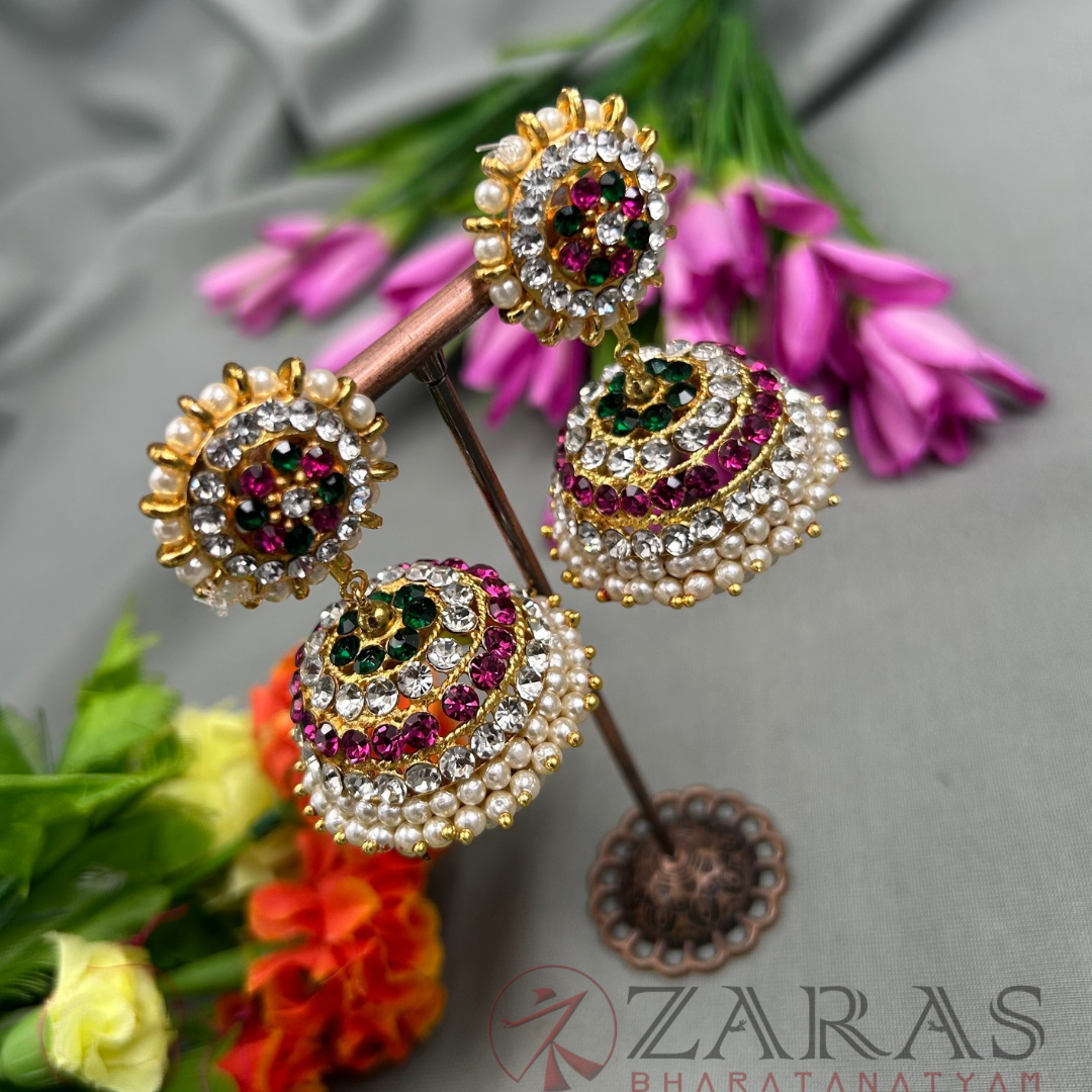 Bharatanatyam Dance Jewellery - 4 Line Jimiki PGW Stone image 0