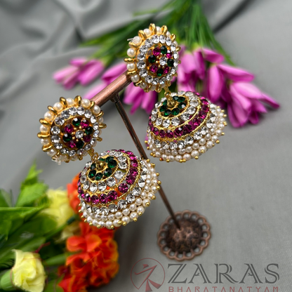 Bharatanatyam Dance Jewellery - 4 Line Jimiki PGW Stone image 0