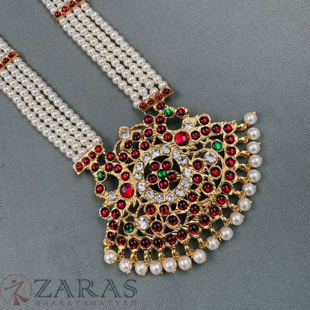 Bharatanatyam Dance Jewellery Haaram - 4L Balls Padak RG Kemp Maalai / Long image 2