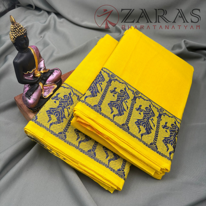 Bharatanatyam Dance Practice Saree - L Yellow D Vio Bl Doll Border image 2
