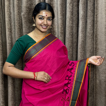 Bharatanatyam Dance Practice Saree - Pink Green Diamond Double Coin image 0