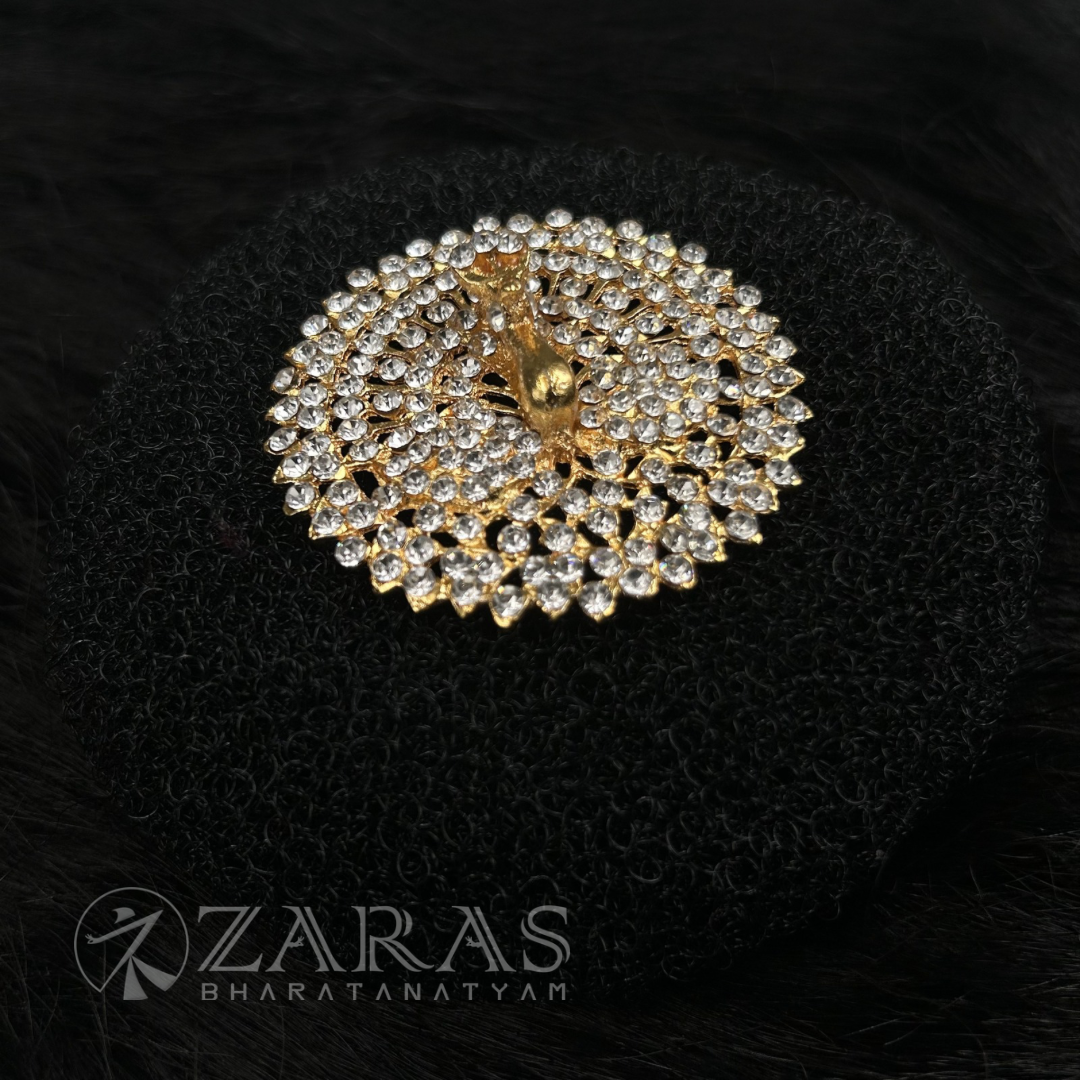 Bharatanatyam Dance Jewellery - Rakodi Peacock White Stone image 1