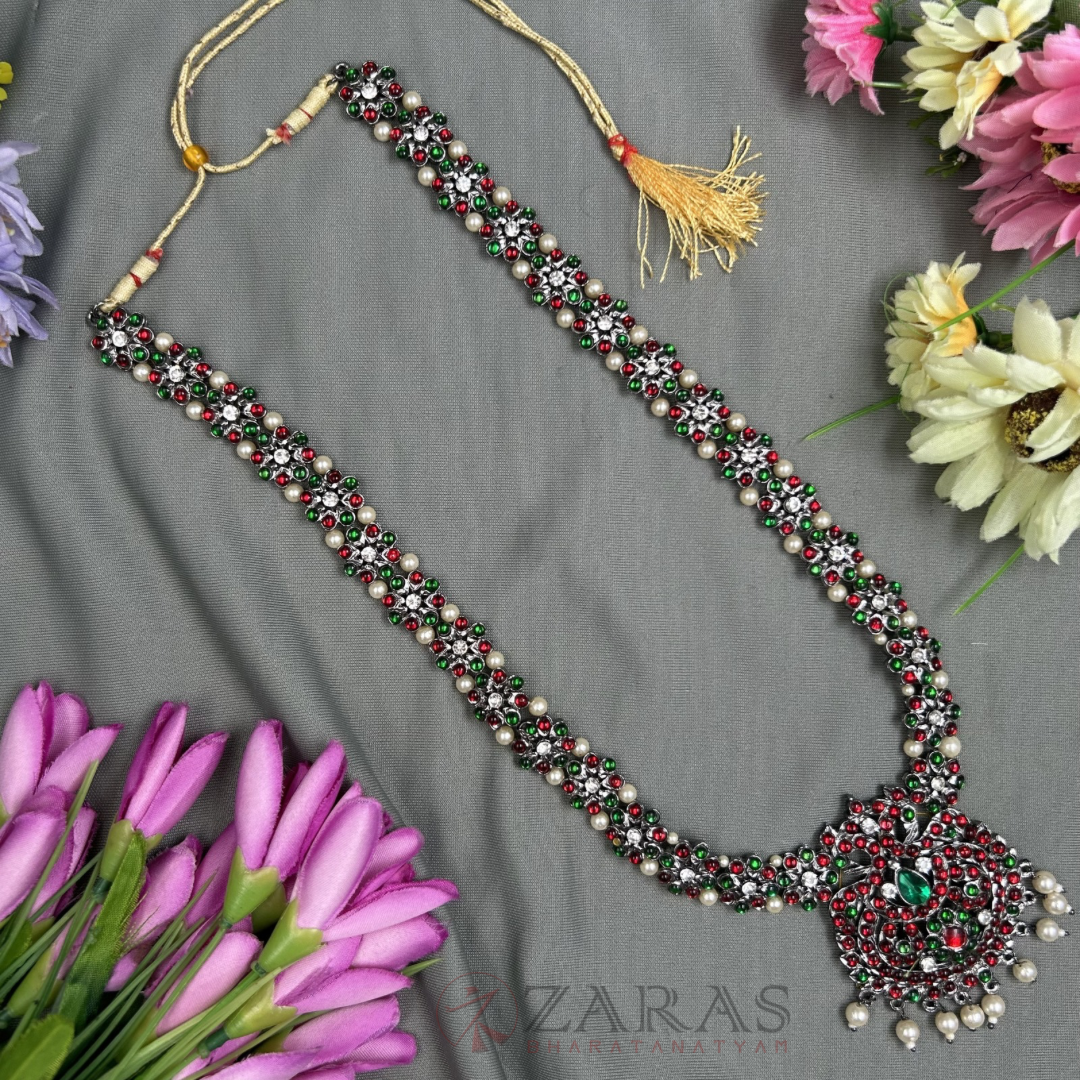 Bharatanatyam Dance Jewellery Black - Flower RG kemp Haaram image 0