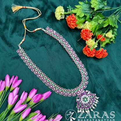 Bharatanatyam Dance Silver Jewellery - Haaram Manga Design PG Kemp CS image 0