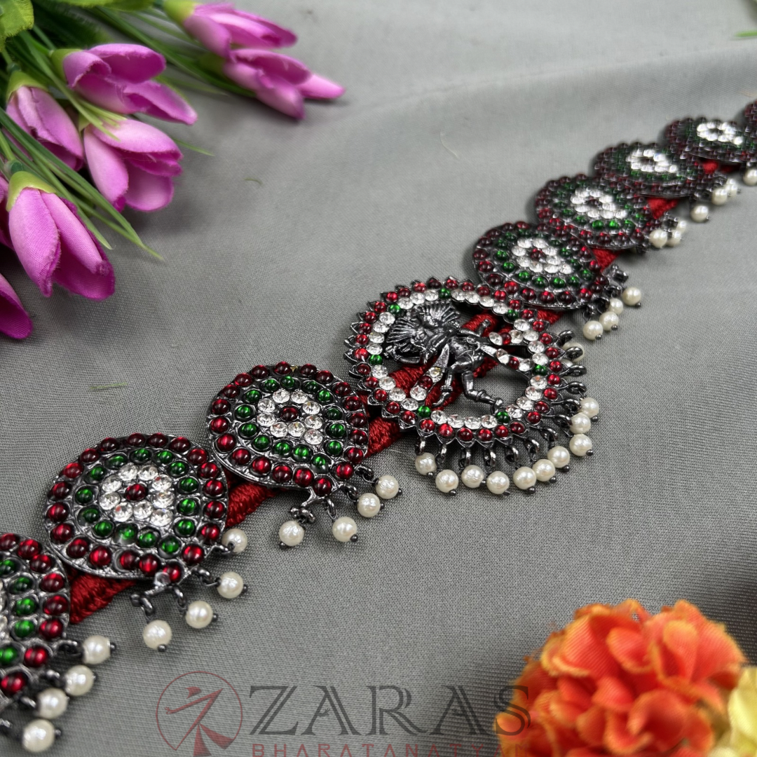 Bharatanatyam Dance Jewellery Black - Nadaraj RG Kemp CS Hip Belt (Ottiyanam) image 0