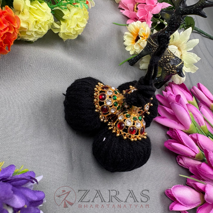 Bharatanatyam Dance Jewellery - Kemp Kunjalam 3 Line Thread Type image 2