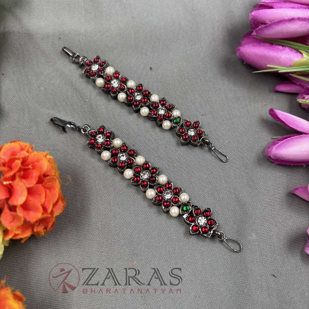 Bharatanatyam Dance Jewellery Black - Maatal Flower RG Kemp CS image 1