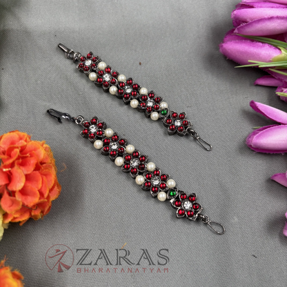 Bharatanatyam Dance Jewellery Black - Maatal Flower RG Kemp CS image 1