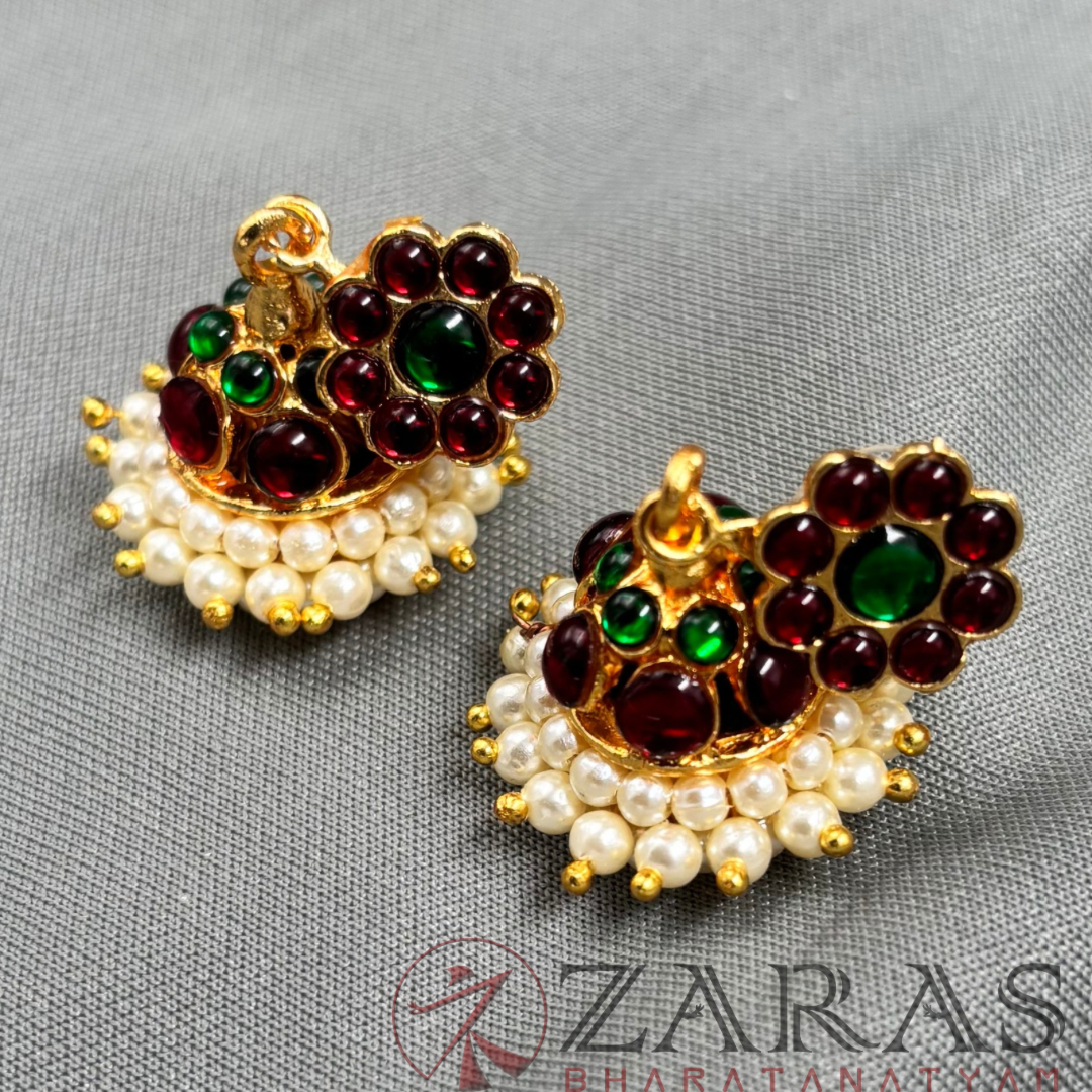 Bharatanatyam Dance Jewellery -  2L Jimiki with Kammal Kemp RG image 2