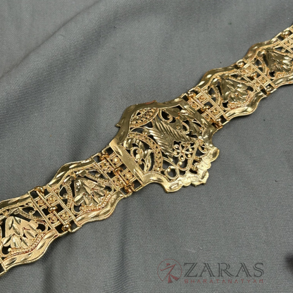 Bharatanatyam Dance Jewellery - Flower Gold Hip Belt (Ottiyanam) image 2