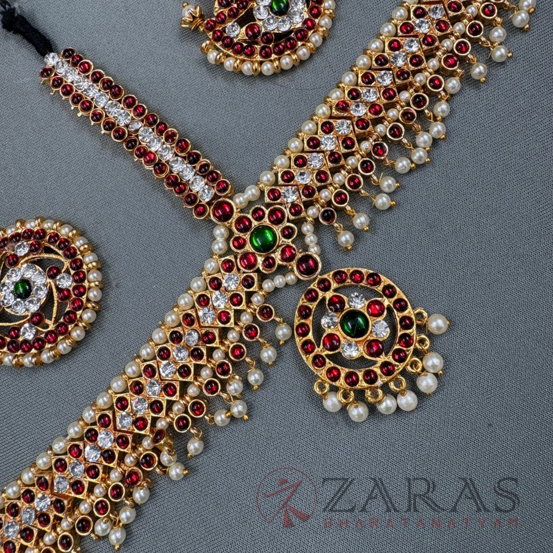 Bharatanatyam Dance Jewellery - Headset Round V RG Kemp Beads image 2
