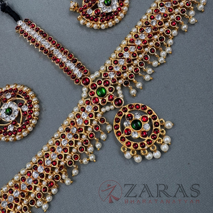 Bharatanatyam Dance Jewellery - Headset Round V RG Kemp Beads image 2