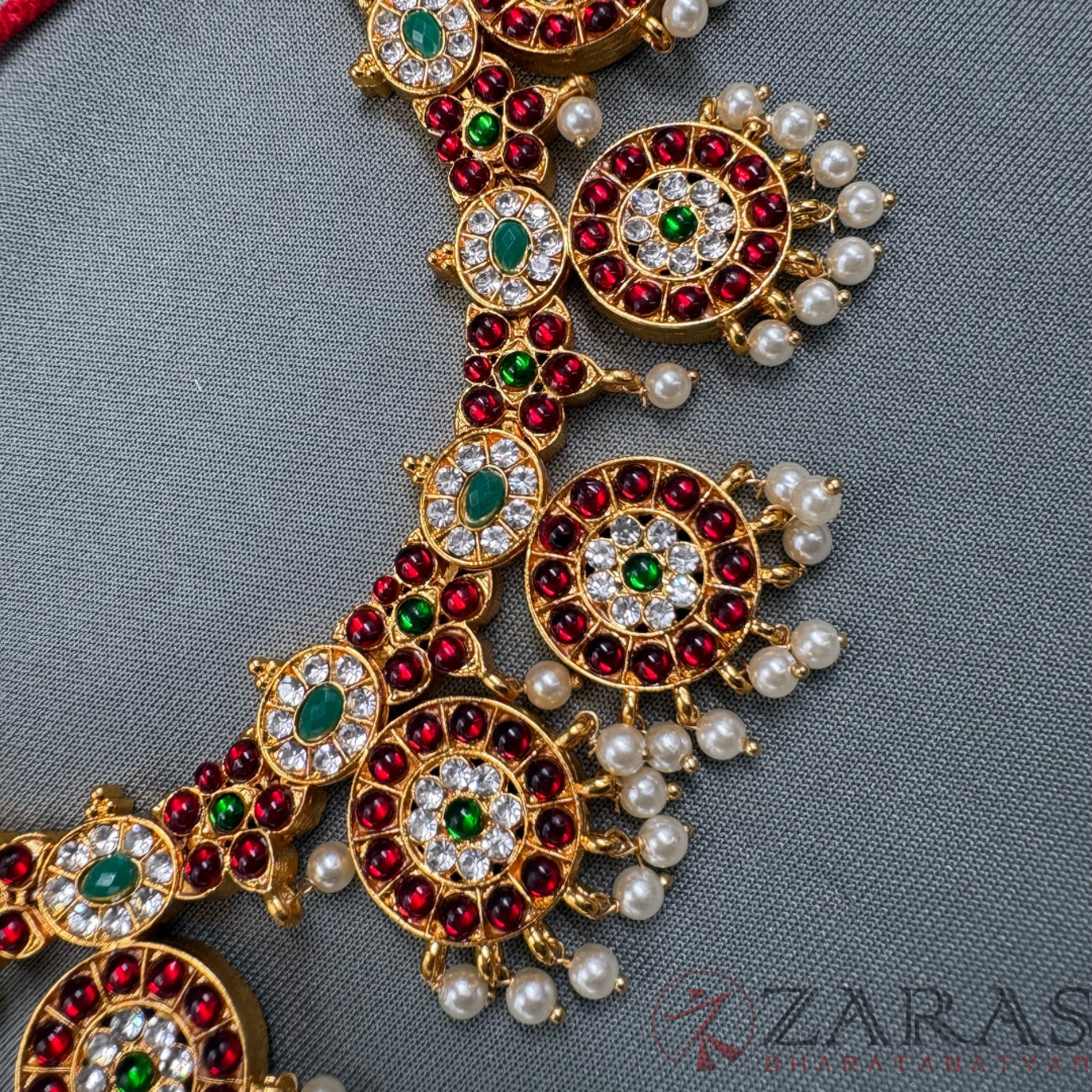 Bharatanatyam Dance Jewellery - Flower Necklace & Kammal RG Kemp image 3