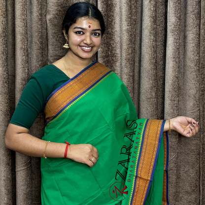 Bharatanatyam Dance Practice Saree - Green Mus Diamond Double Coin image 0