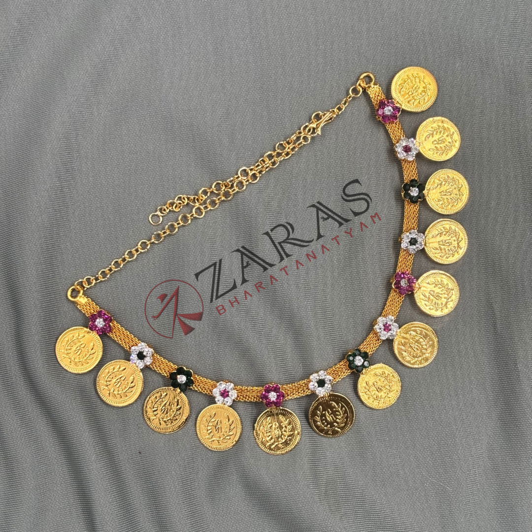 Bharatanatyam Dance Jewellery - Necklace Coin Design PGW Stone SA image 2