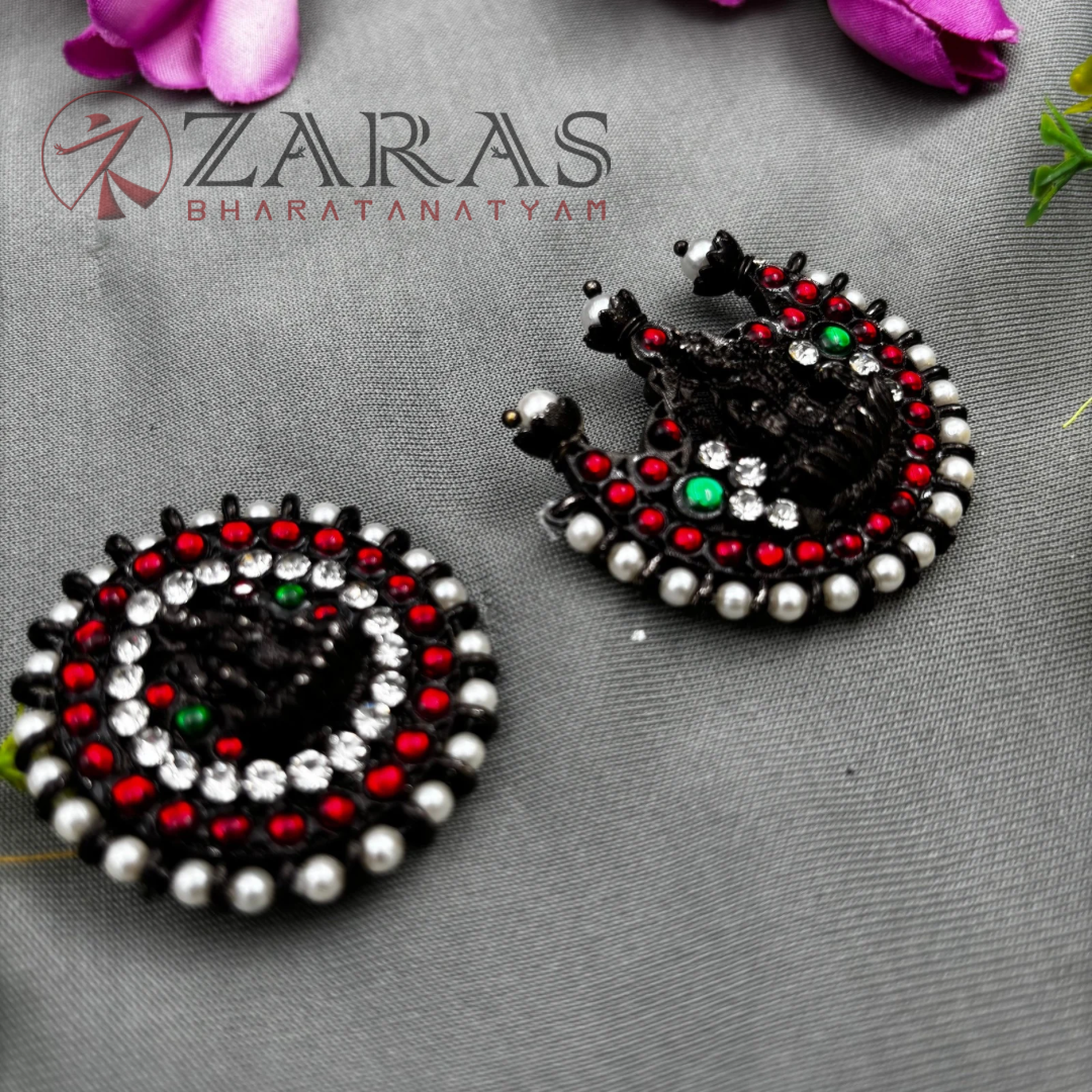 Bharatanatyam Dance Jewellery Black - Sun & Moon Lakshmi RG Kemp B image 1
