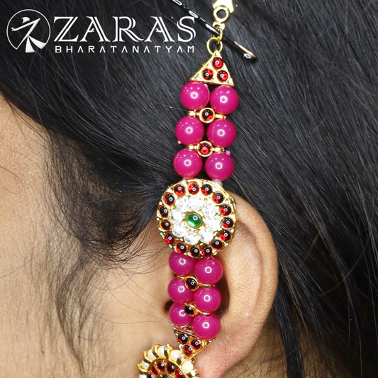 Bharatanatyam Dance Jewellery - Round & Pink balls CS RG Kemp Maatal image 0