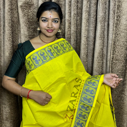 Bharatanatyam Dance Practice Saree - L Yellow D Vio Bl Doll Border image 0