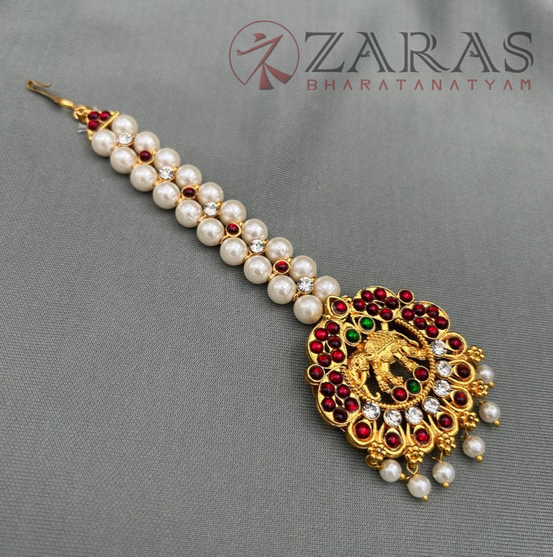 Bharatanatyam Dance Jewellery - Elephant Design RG Kemp Netti Chutti Pearls image 1