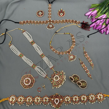 Bharatanatyam Dance Jewellery - Flower Full Set RG Kemp FL image 0
