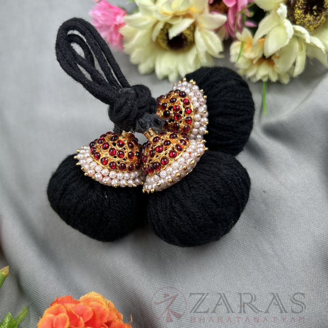 Bharatanatyam Dance Jewellery - Kemp Kunjalam 3 Line Thread Type image 0