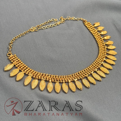 Bharatanatyam Dance Jewellery - Necklace Full Gold Leaf Design image 2