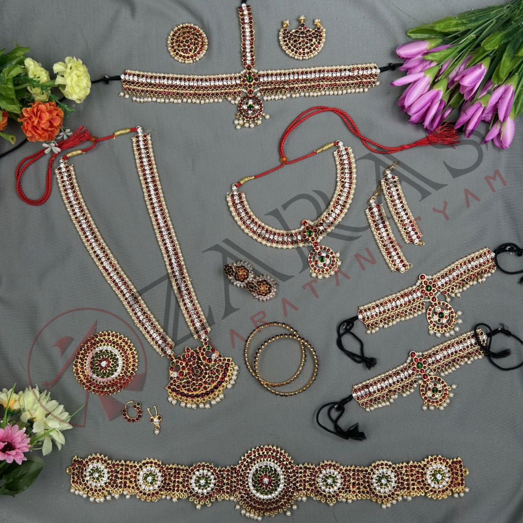 Bharatanatyam Dance Jewellery - Sow Full Set RG Kemp with Vg image 0