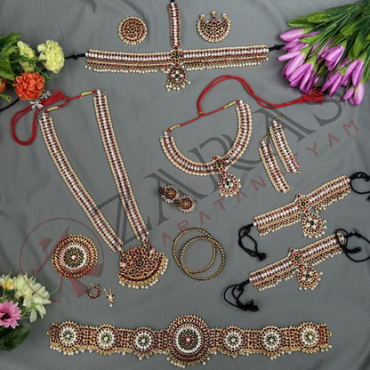 Bharatanatyam Dance Jewellery - Sow Full Set RG Kemp with Vg image 0