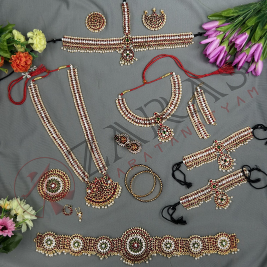 Bharatanatyam Dance Jewellery - Sow Full Set RG Kemp with Vg image 0