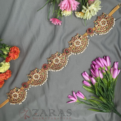 Bharatanatyam Dance Jewellery - Padak RG Kemp CS Hip Belt (Ottiyanam) image 0