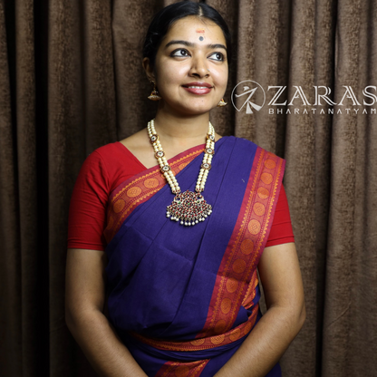 Bharatanatyam Dance Jewellery - Haaram 2 Line Pearl 3R Kemp image 1