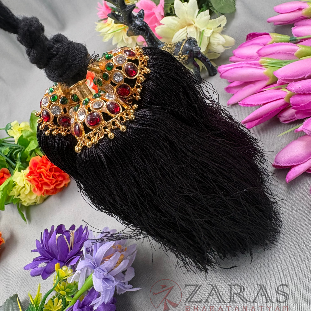 Bharatanatyam Dance Jewellery - Kemp Kunjalam 3 Line Hair Type image 1