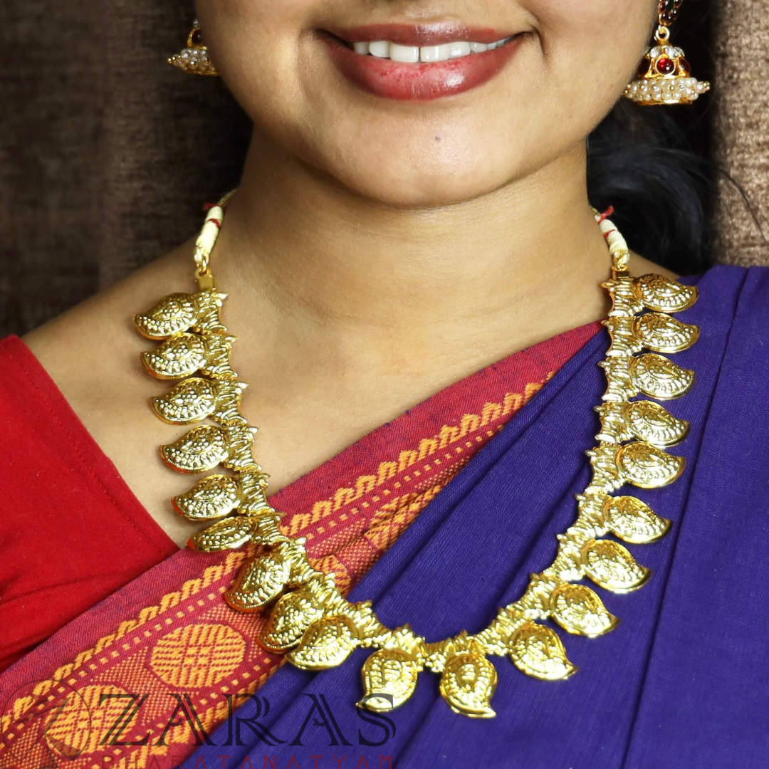 Bharatanatyam Dance Jewellery - Necklace Manga Design Full Gold M image 0