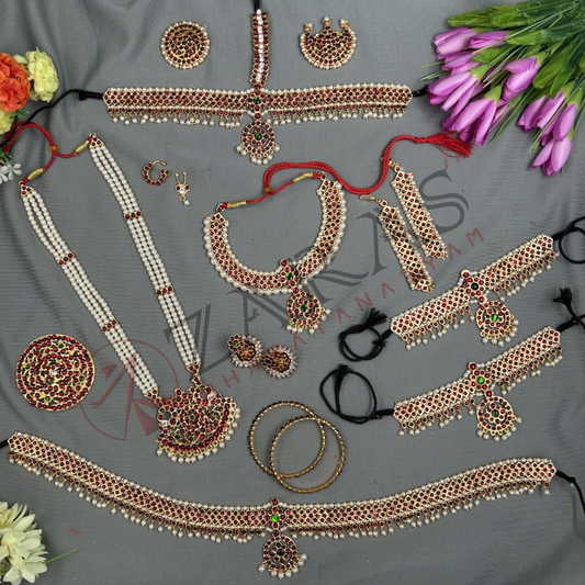 Bharatanatyam Dance Jewellery - Round & V Full Set RG Kemp image 0