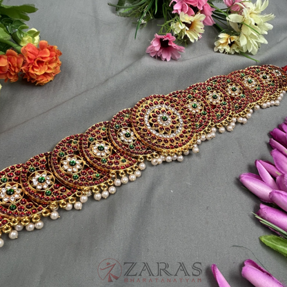 Bharatanatyam Dance Jewellery - Moon Hip Belt RG CS Kemp (Ottiyanam) image 1