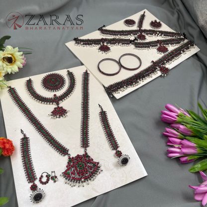 Bharatanatyam Dance Jewellery Black - Sow Full Set Kemp Balls RGSl image 3