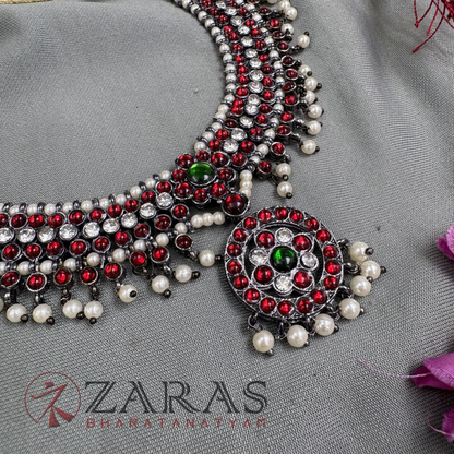 Bharatanatyam Dance Jewellery Black Necklace - Sow RG Kemp Beads image 1