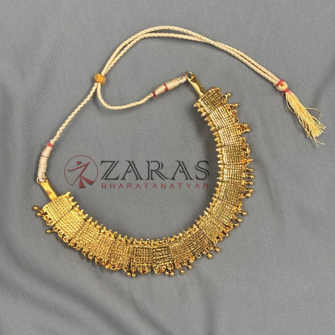 Bharatanatyam Dance Jewellery - Necklace Box Design Full Gold image 2