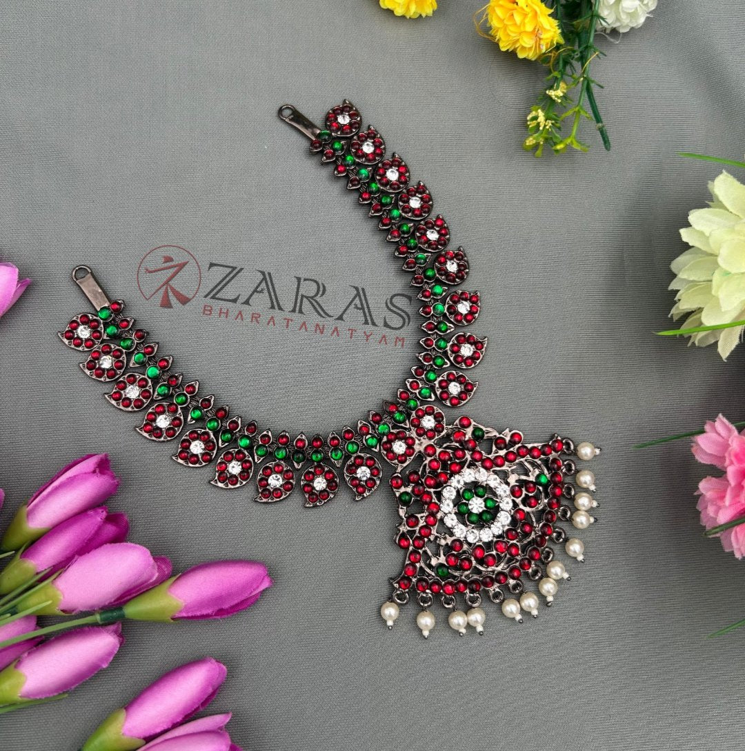 Bharatanatyam Dance Jewellery Black - Necklace Manga & Pakad RG Kemp CS Beads image 1