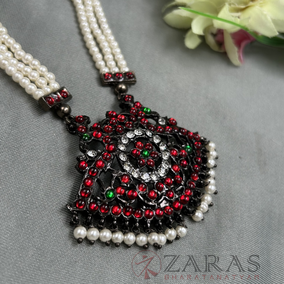 Bharatanatyam Dance Jewellery Black - 3 L Padak RG Kemp CS Beads (Kids) image 1