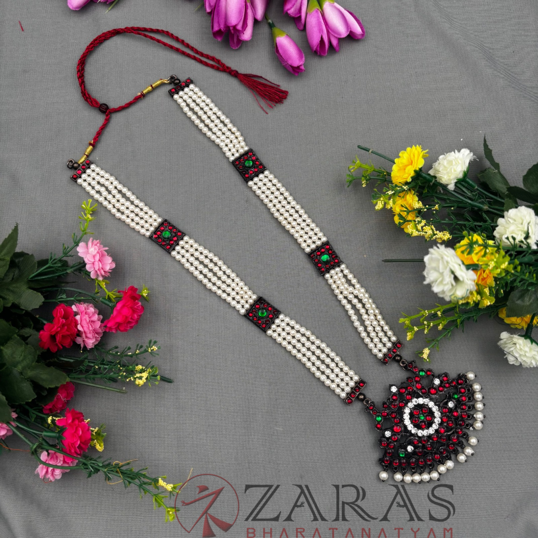 Bharatanatyam Dance Jewellery Black - 4 Lines Bea & Padak CS RG kemp Haaram image 1